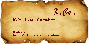 Kálnay Csombor névjegykártya